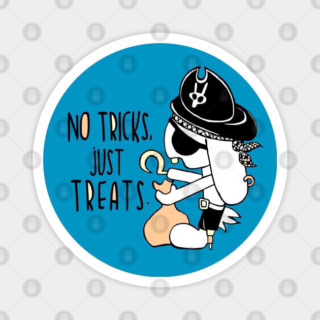 Tricks vs Treats Halloween Lop Pirate Magnet by badlydrawnbabe